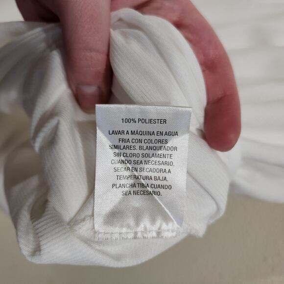 Maison Jules Sleeveless Split Neck Fit & Flare Dress Side Zip White Size Medium - Picture 9 of 10